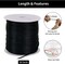 1.5mm x 50 Yards Black Nylon Cord Satin String for Bracelet Jewelry Making Rattail Macrame Waxed Trim Cord Necklace Bulk Beading Thread Kumihimo Chinese Knot Craft